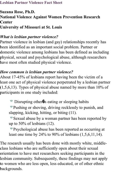 aggressive lesbians|Fact Sheet: Lesbian Partner Violence .